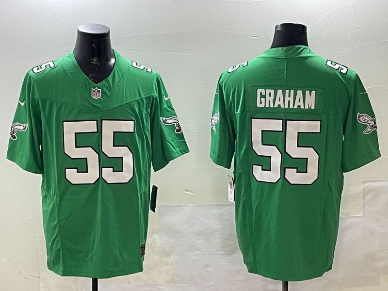 Men Philadelphia Eagles #55 Graham Green three generations 2025 Nike Vapor Limited NFL Jersey style 1